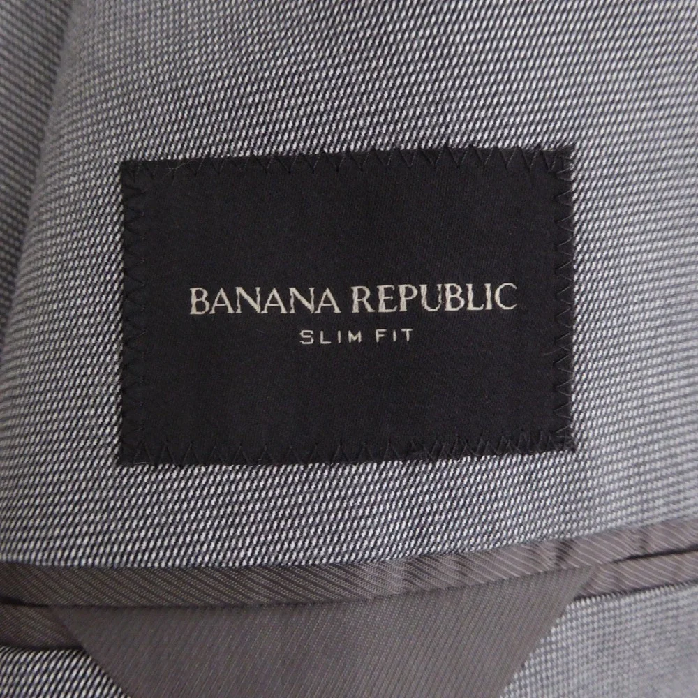 Banana Republic Mens Blazer Unlined Gray Cotton Spandex 42 Short Slim Fit
